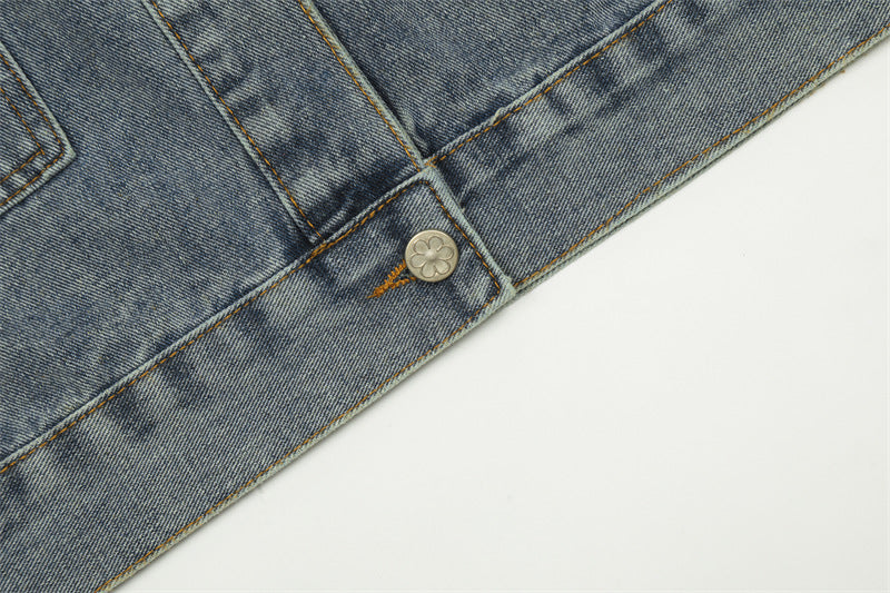 Contrast patchwork denim jacket