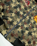 Camouflage hooded sweatshirt jacket
