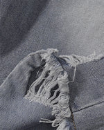 Raw edge straight cropped shorts