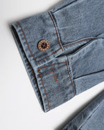 Retro fun denim long-sleeved shirt