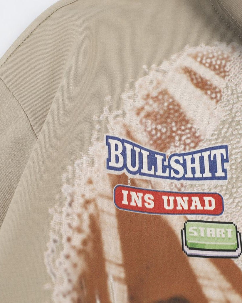 레트로 스트리트 프린트 반소매