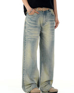 Distressed casual trousers