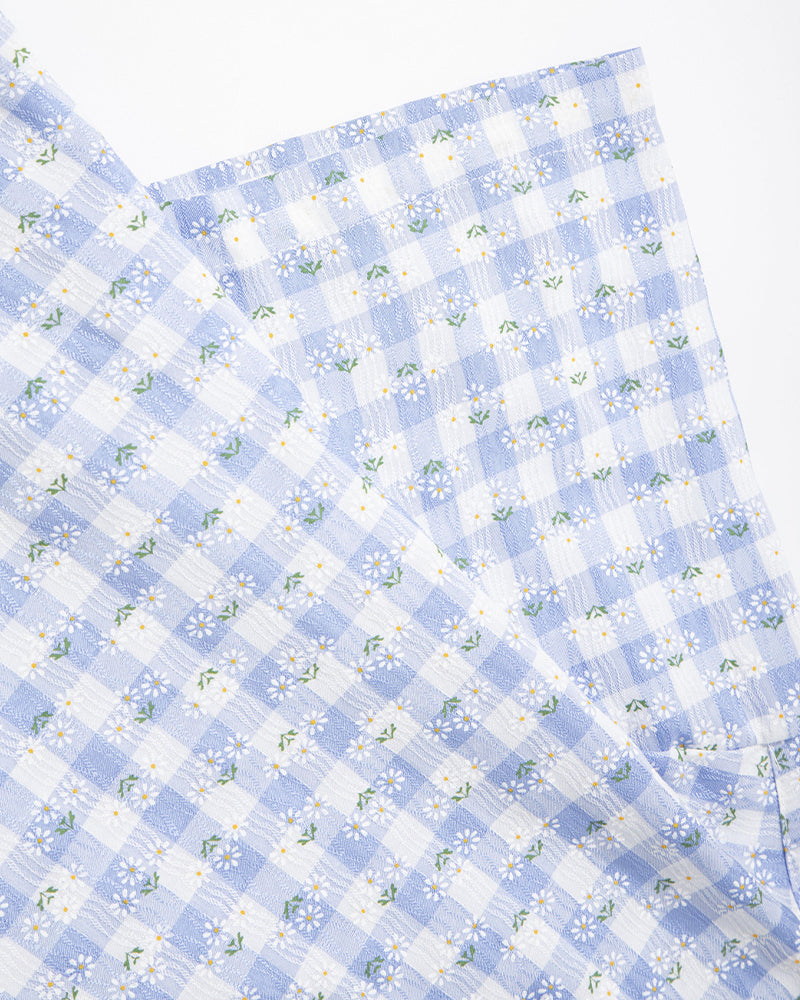 Badge Plaid Short Sleeve Shirt