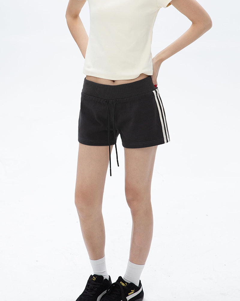 Retro Striped High Waist Shorts