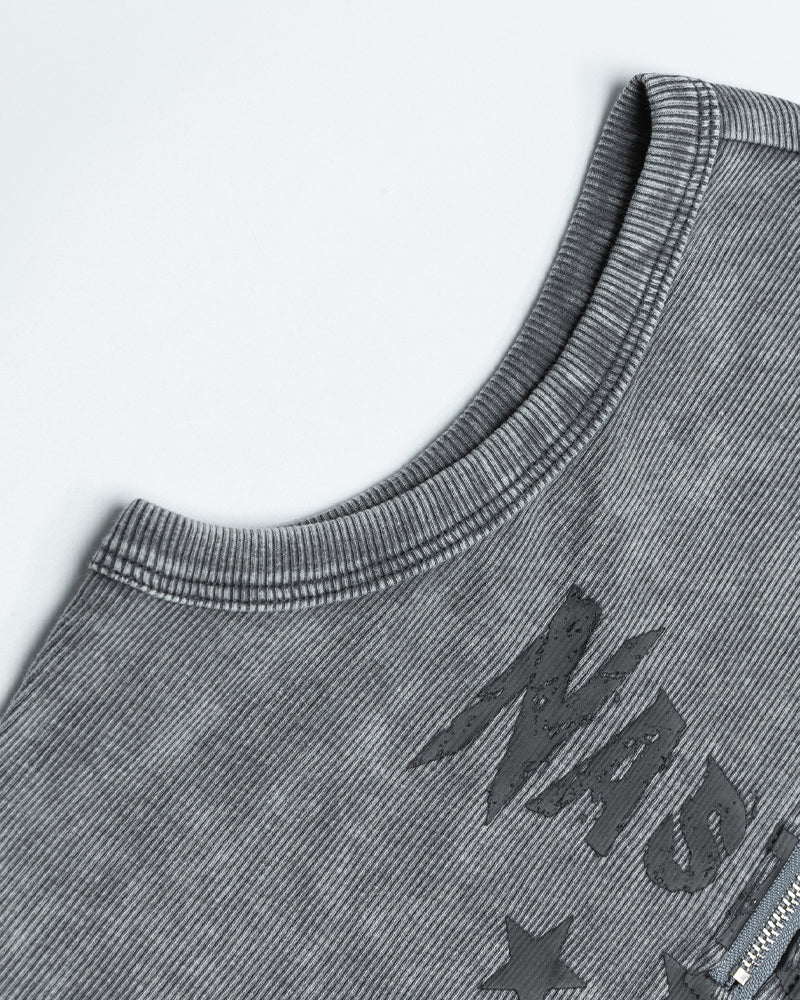 Distressed printed vest (women's)