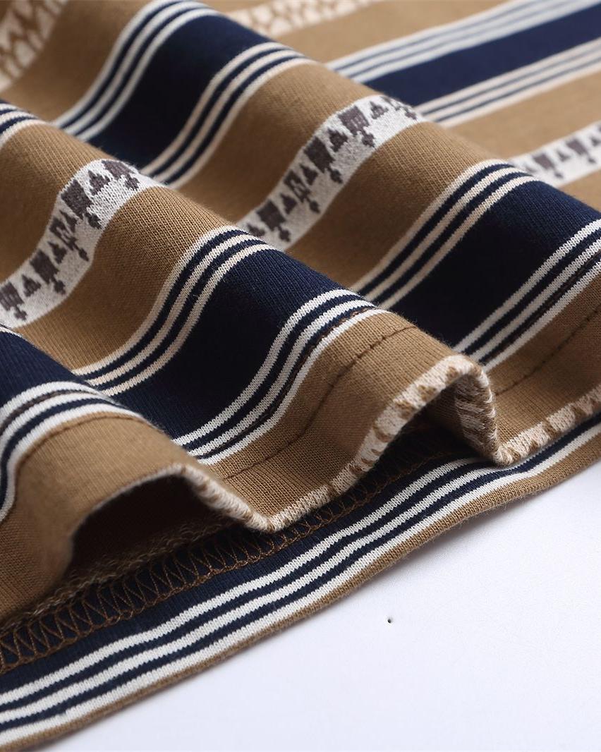 스트라이프 라펠 반소매