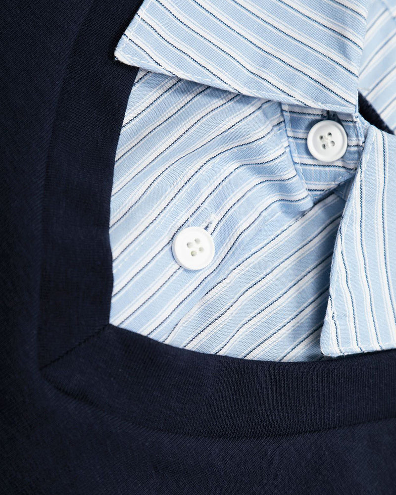 Fake two-piece long-sleeved shirt (women's)