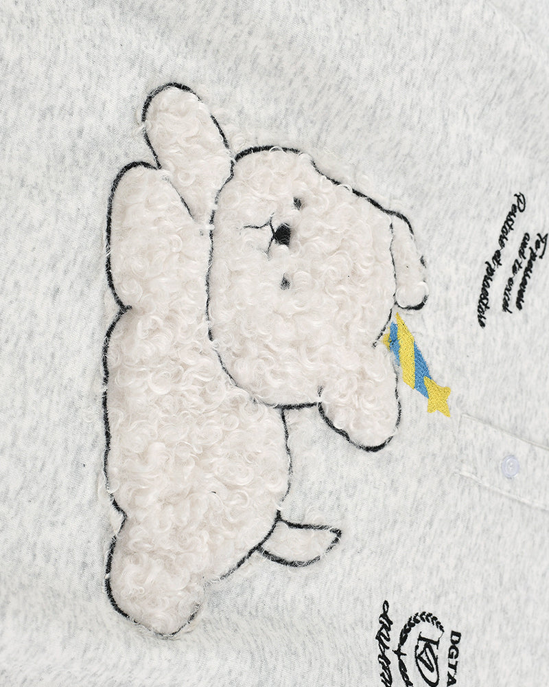 毛絨小狗假兩件polo衛衣