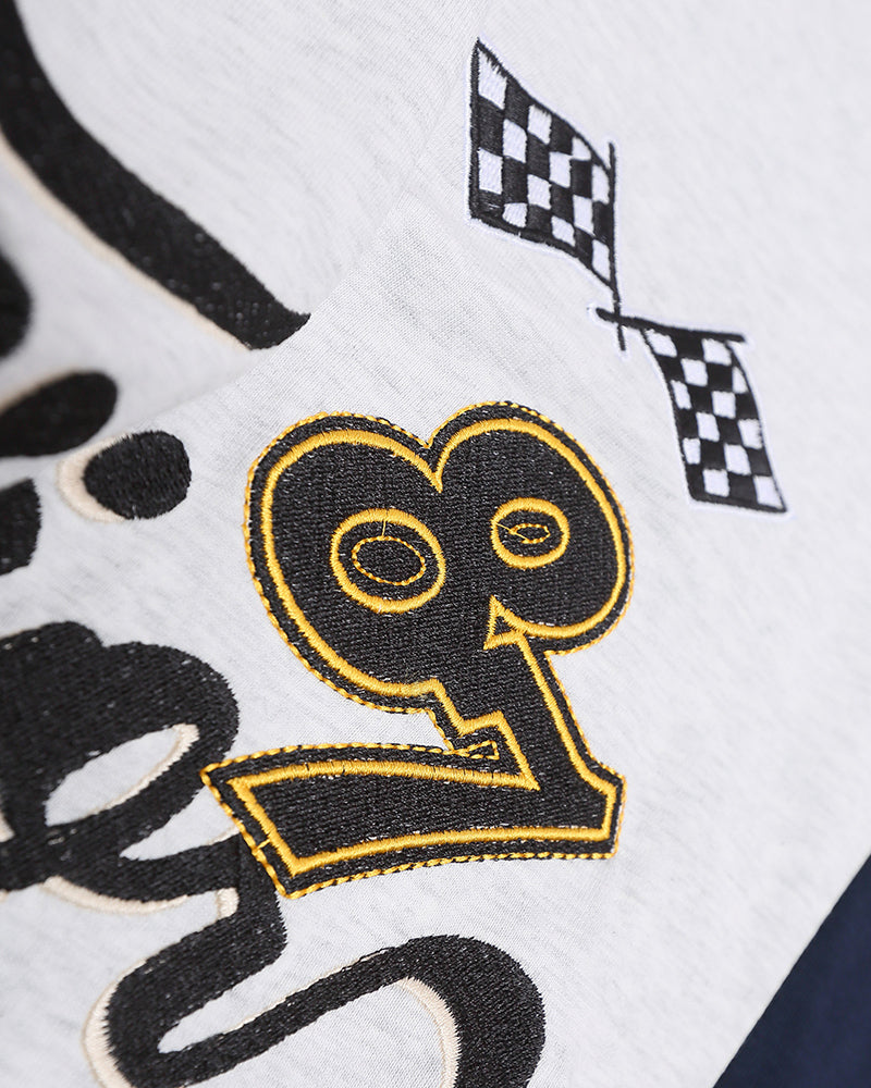 레트로 콘트라스트 폴로 반소매