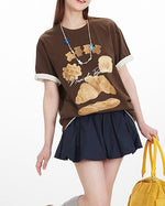 귀여운 프린트 커플 반팔