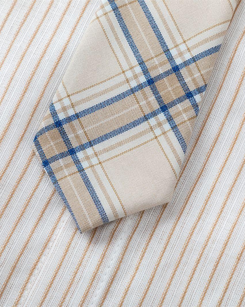 Simple vertical striped short-sleeved shirt