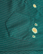 刺綉條紋短袖襯衫