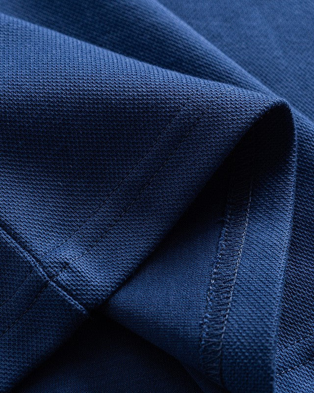 Stripe embroidered polo short sleeves