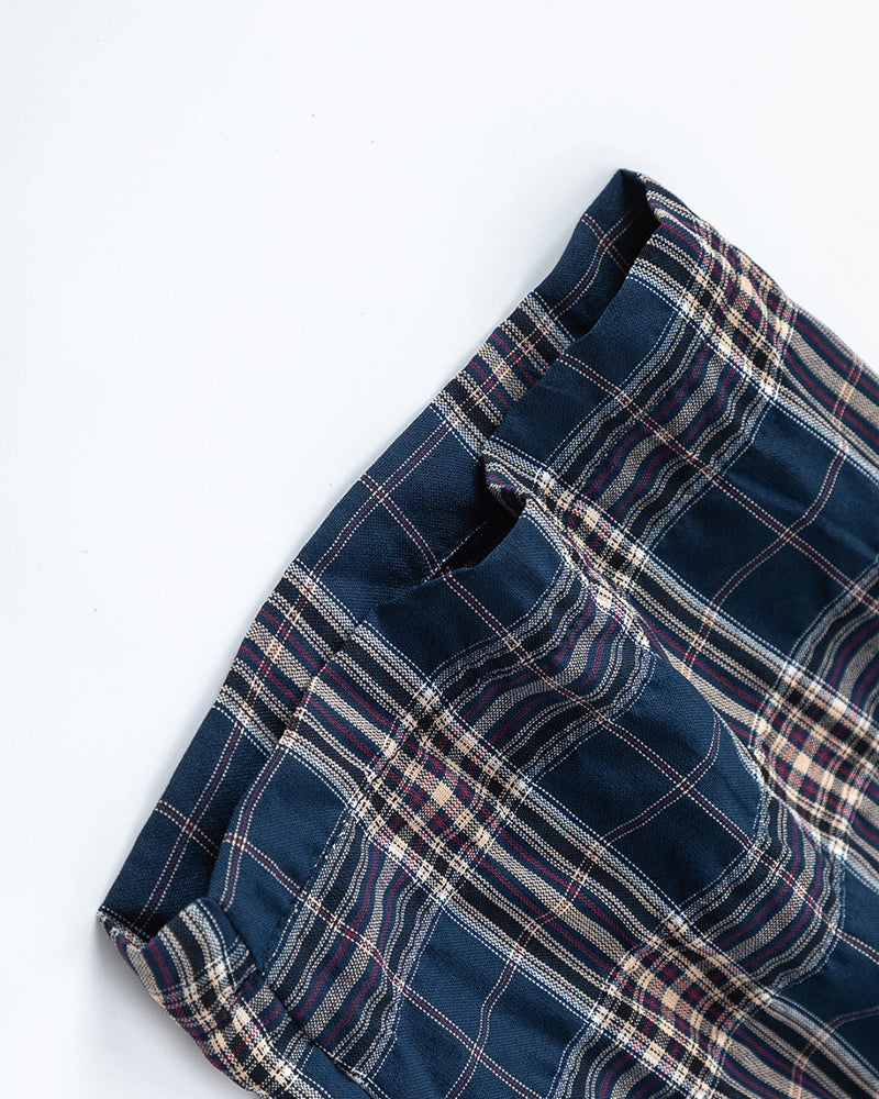 체크무늬 반팔 셔츠