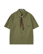 Retro plaid short-sleeved shirt