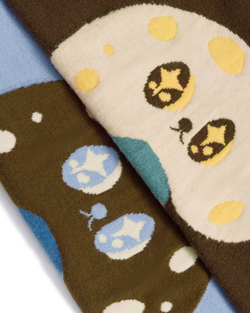 Contrast color mushroom sweater