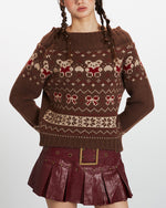 Off-the-shoulder bear sweater (women's)