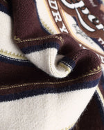 embroidered striped crew neck sweater