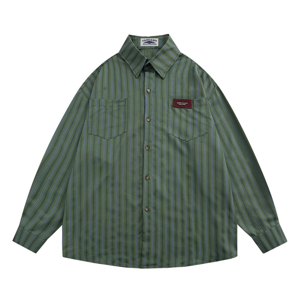 美式復古簡約條紋襯衫