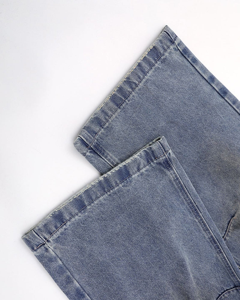 做舊直筒牛仔褲