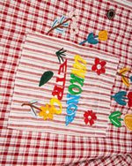 刺綉撞色短袖襯衫