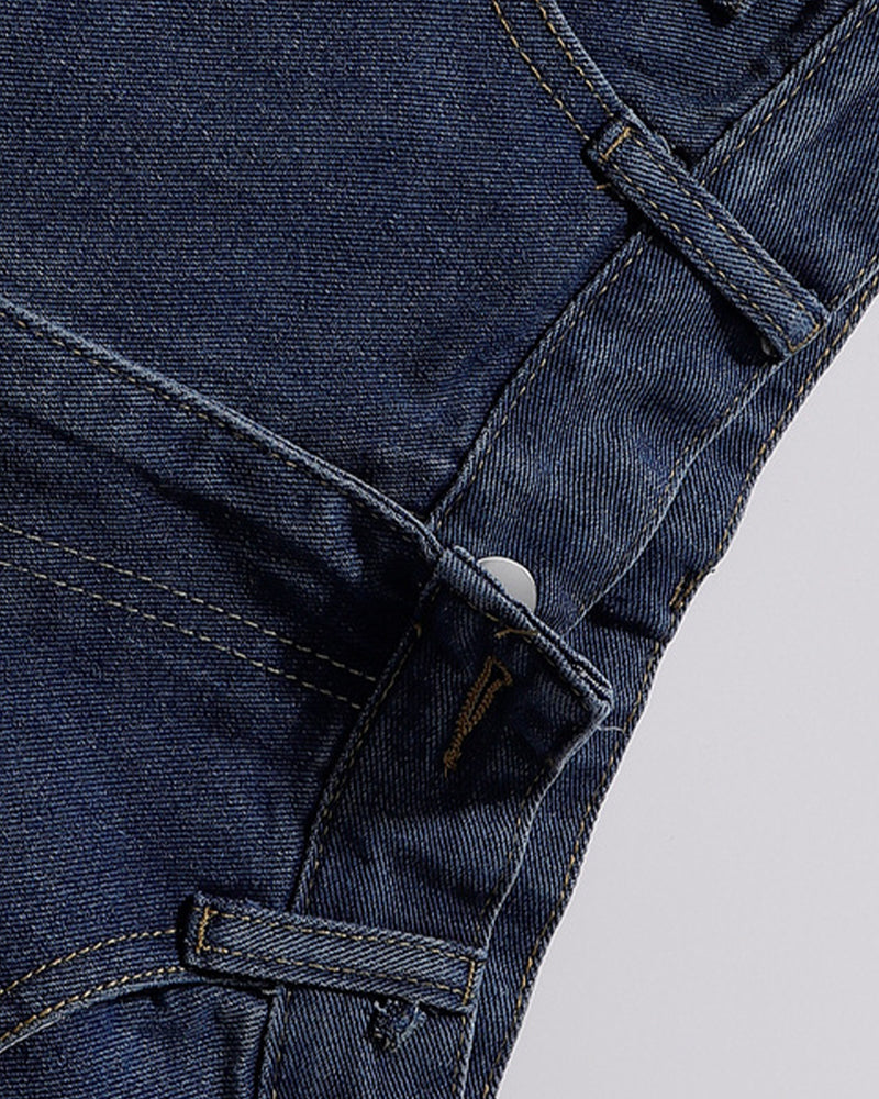 Panelled cargo cropped jeans