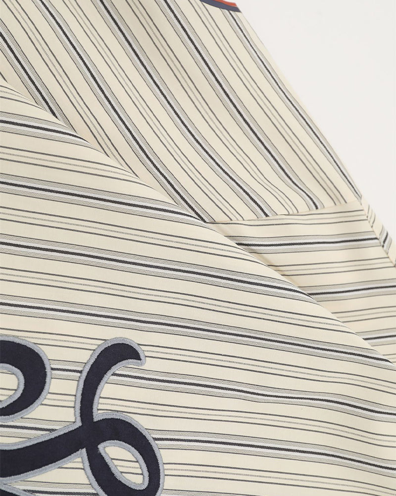 레트로 세로줄무늬 반팔셔츠