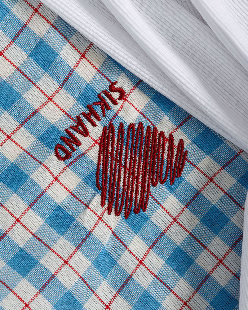 Heart-embroidered short-sleeved shirt (women's)