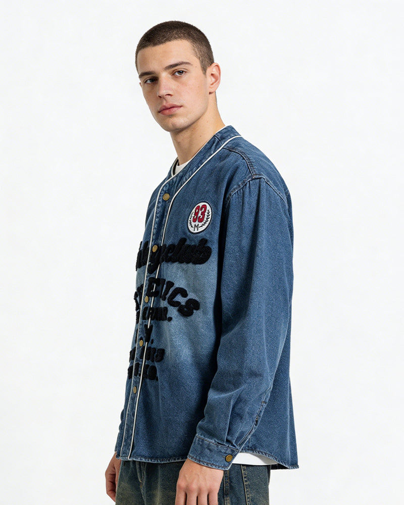 Washed letter jacket