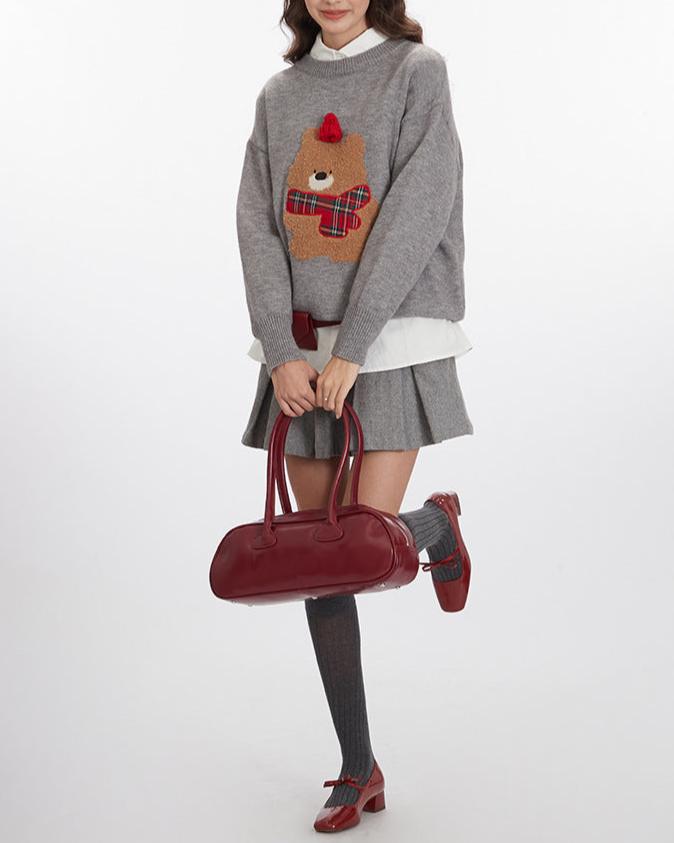 復古卡通小熊毛衣