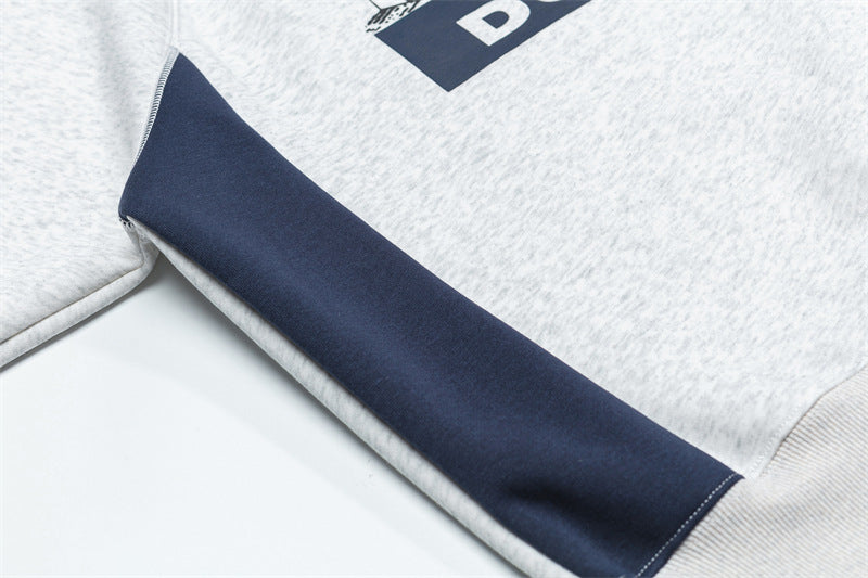 復古拼接撞色圓領衛衣