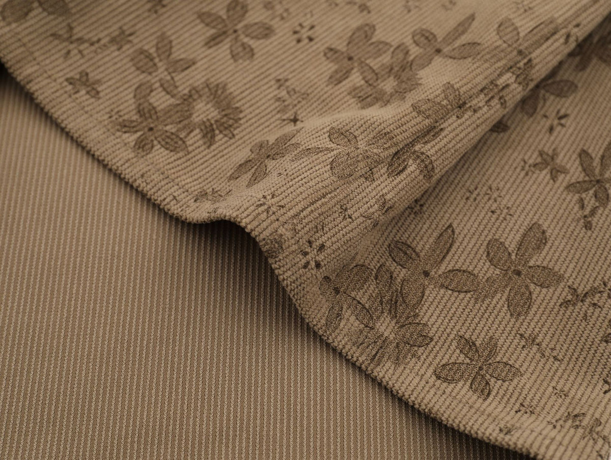 Retro contrast embroidered corduroy shirt