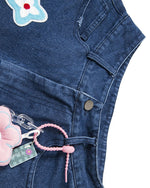 Floral embroidered cropped jeans