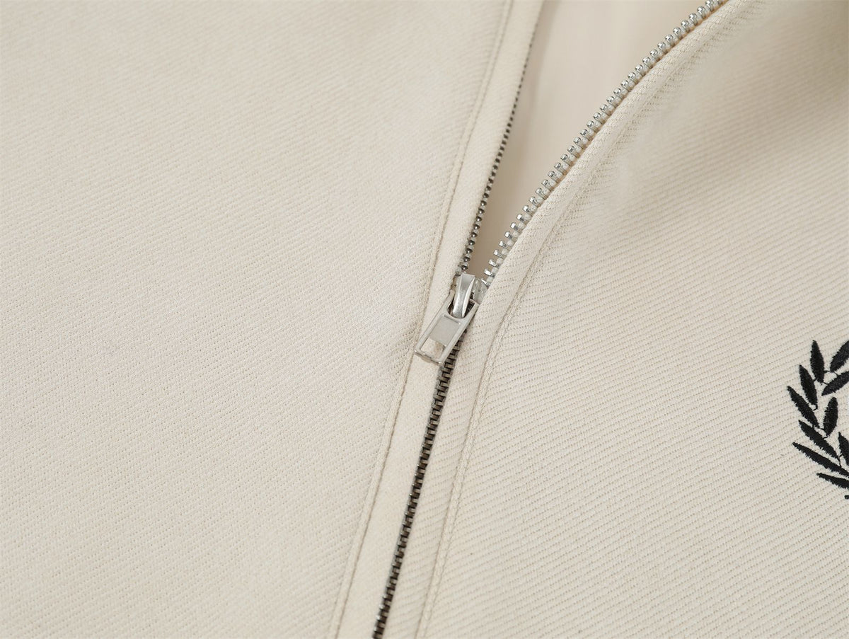 vintage badge stand collar jacket