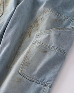 做舊破洞牛仔長褲