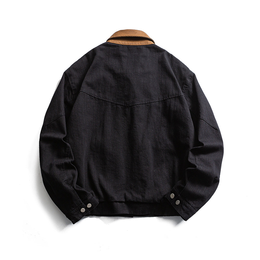 Patchwork lapel coat