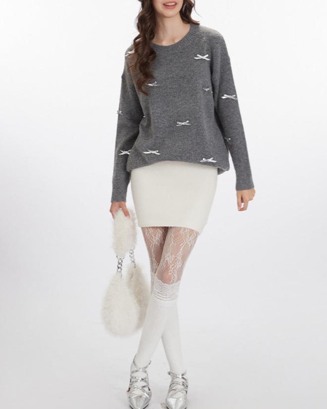 復古圓領套頭針織衫