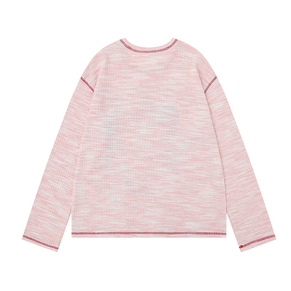 재미있는 패턴의 루즈핏 긴팔 티셔츠