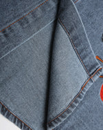 Retro fun denim long-sleeved shirt