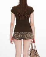 Retro patchwork short sleeves