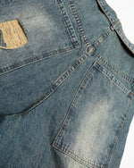 Vintage distressed denim cropped shorts