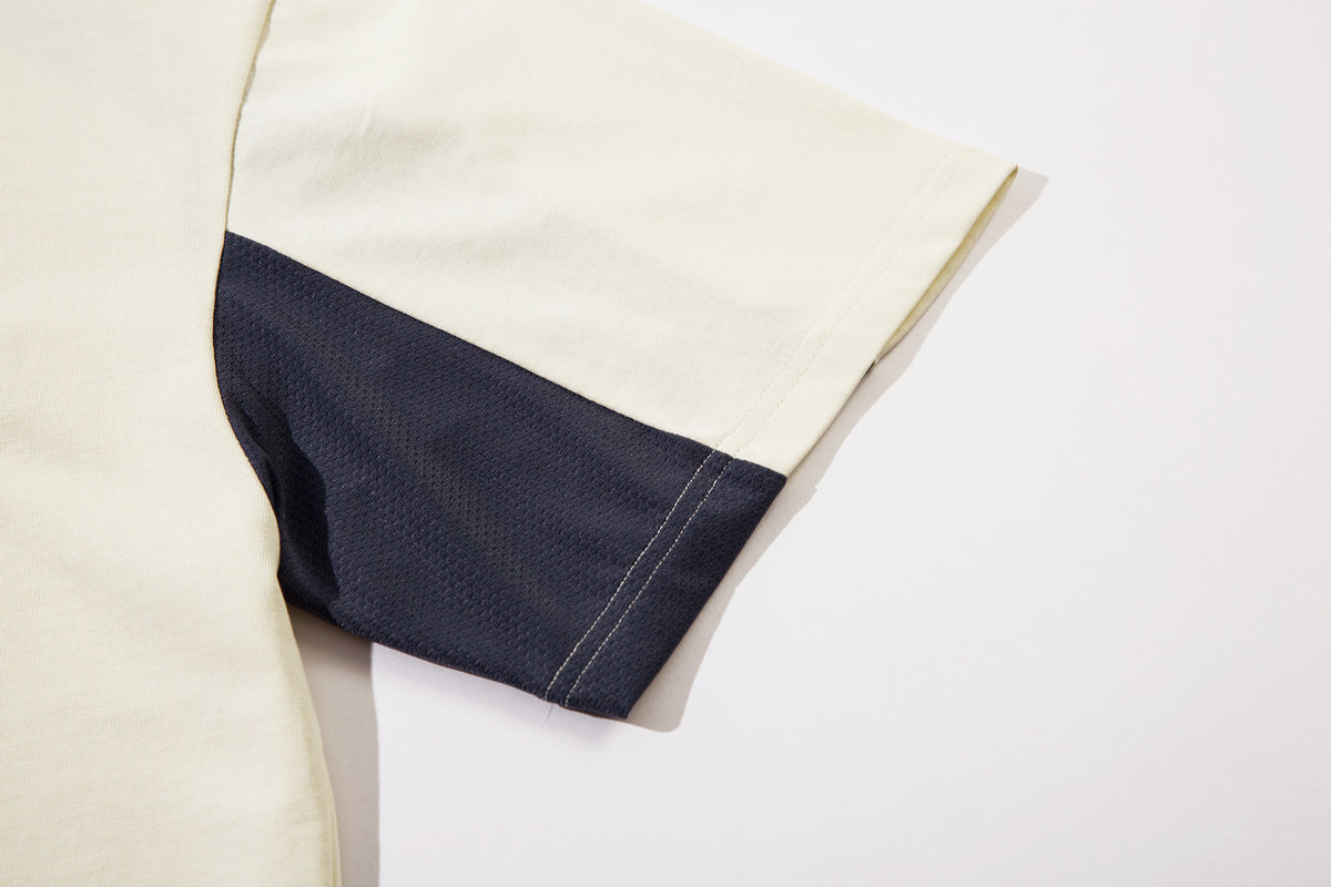 Contrast color stitching loose short sleeves