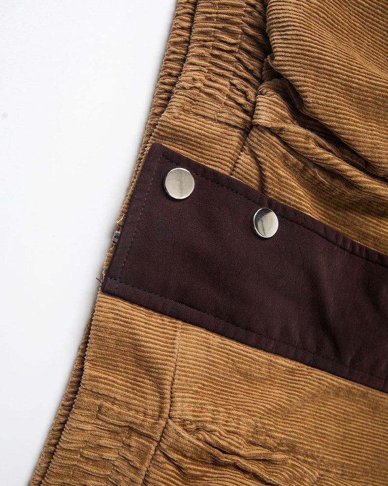 Retro color-blocked lapel coat