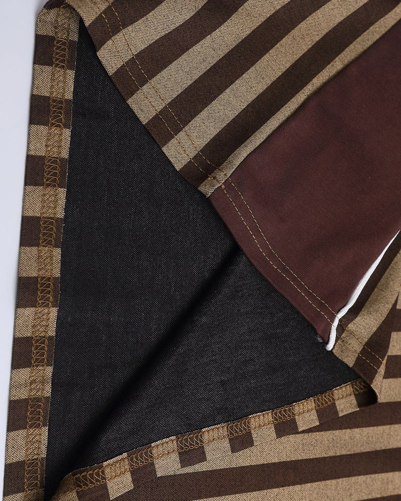 Striped casual short sleeves