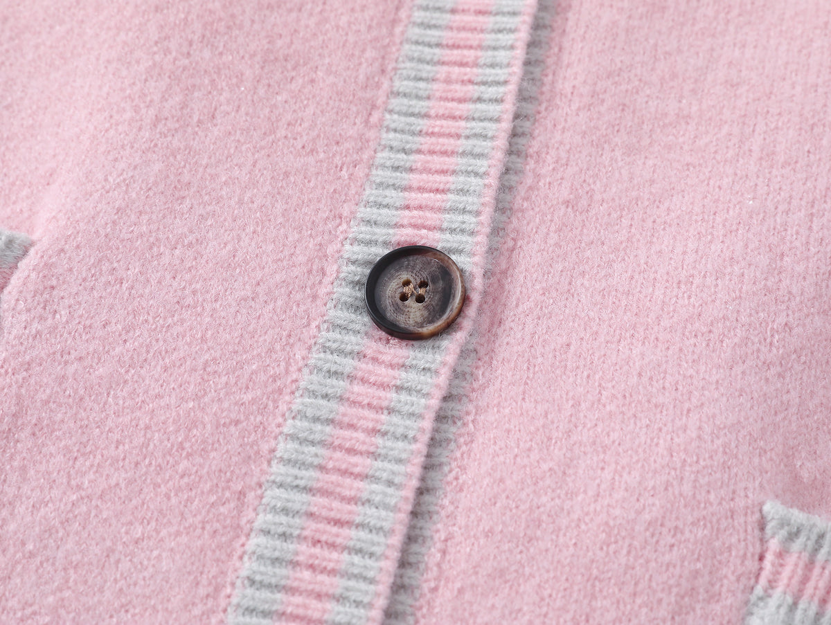 復古拼色針織毛衣