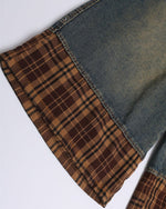 Lettering patchwork cropped trousers