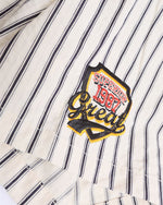 Lettering striped short-sleeved shirt