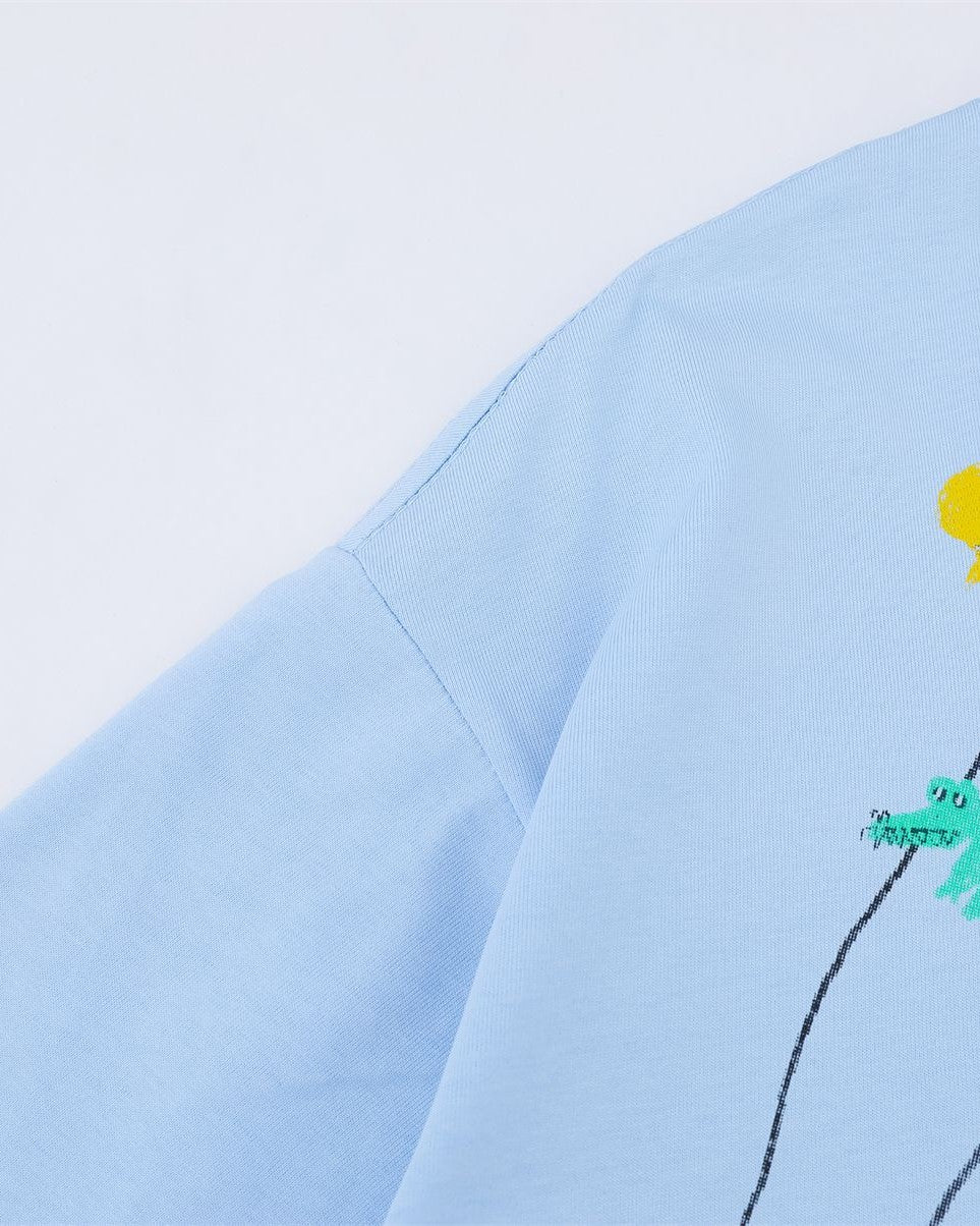 손으로 그린 나비 반팔