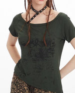 레트로 프린트 반소매