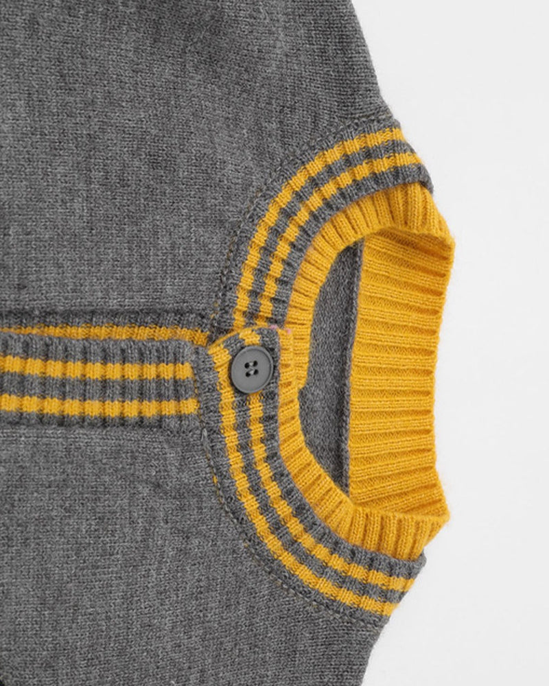 대비색 크루넥 스웨터